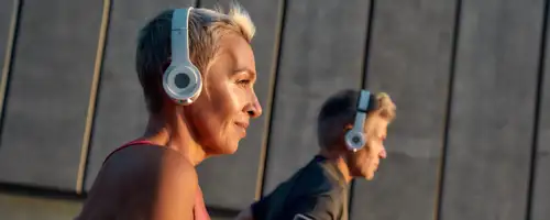 Elder couple jogging